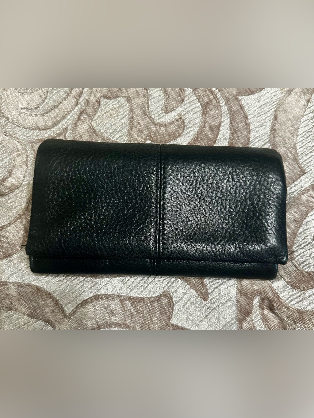 Hobo Black Pebbled Leather Clutch Wallet
